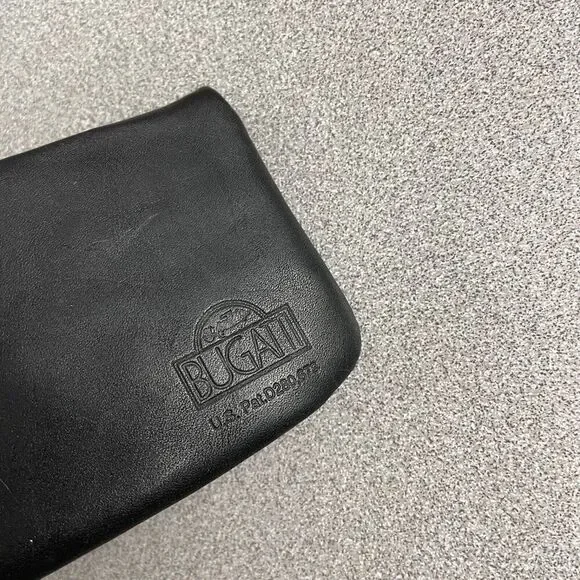 Bugatti Black Leather Wallet Mens Zip Change Pouch Money Clip Spare Pocket